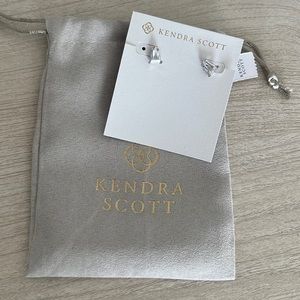 Kendra Scott Blair Stud Earrings Silver White Crystal